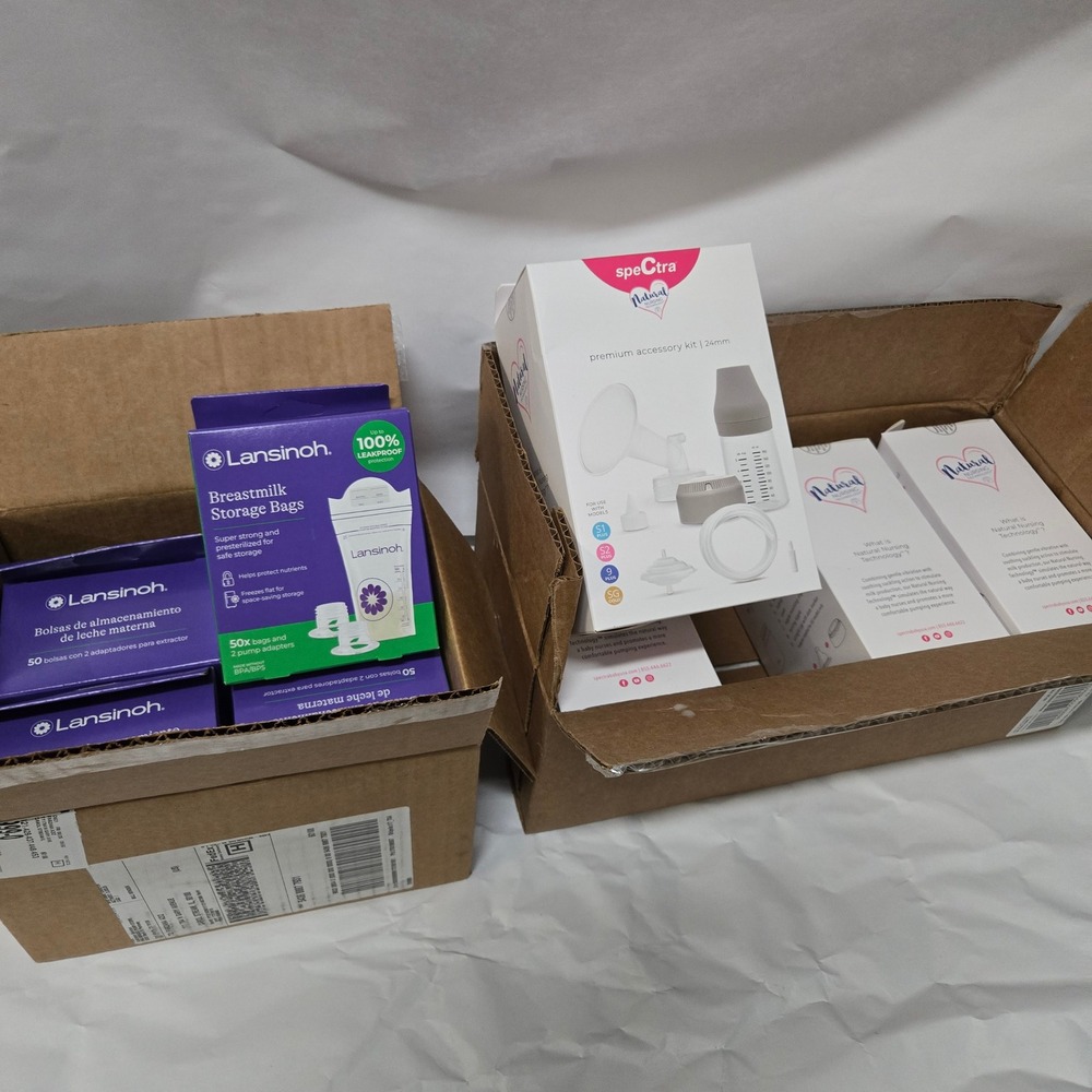 Spectra Premium Accessory Kits 24mm & Lansinoh Breastmilk Storage Bags Bundle